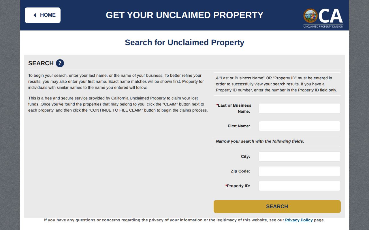 Manhattan Beach residents directory California unclaimed property name search