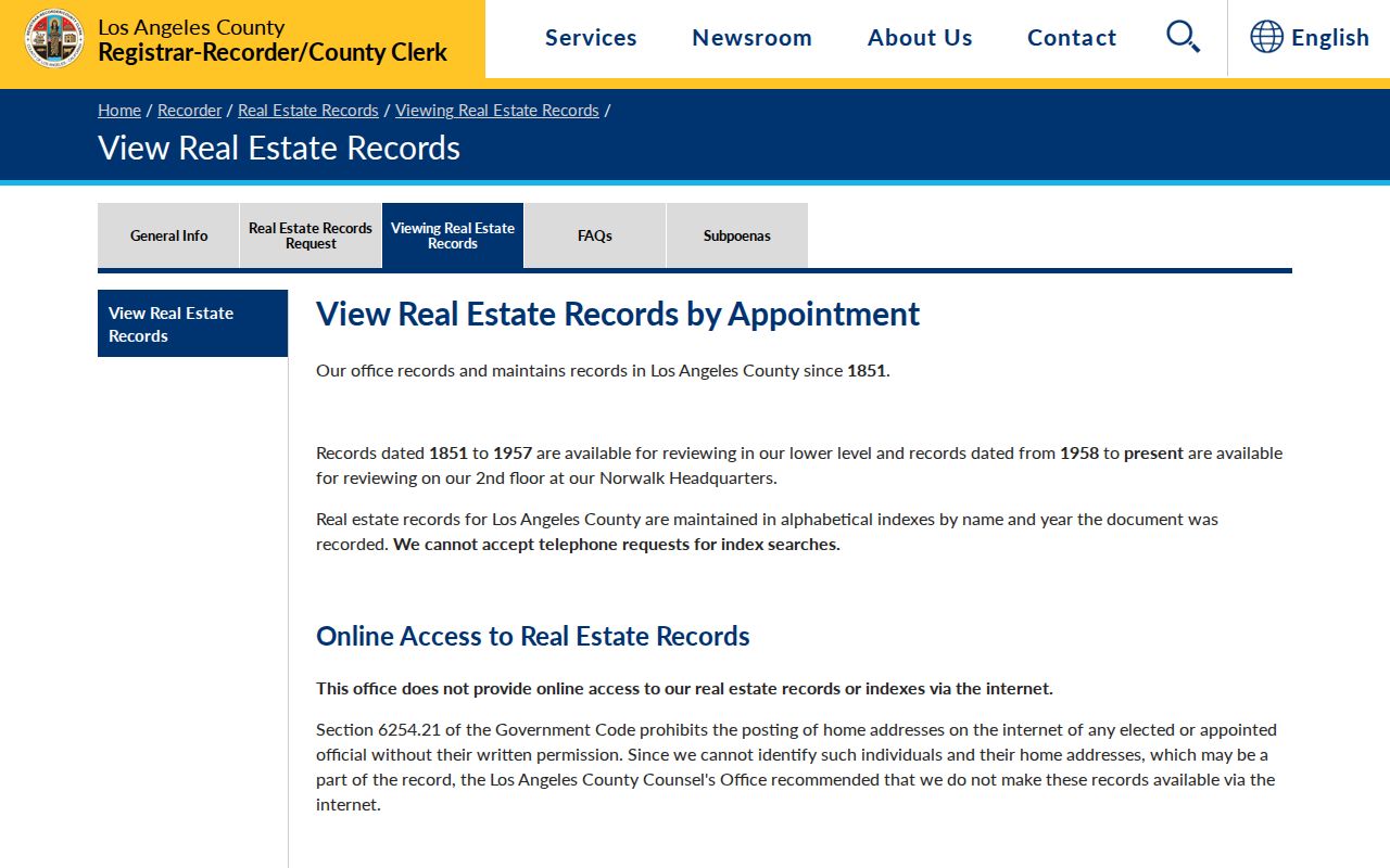 Manhattan Beach residents directory Los Angeles County recorder counter index