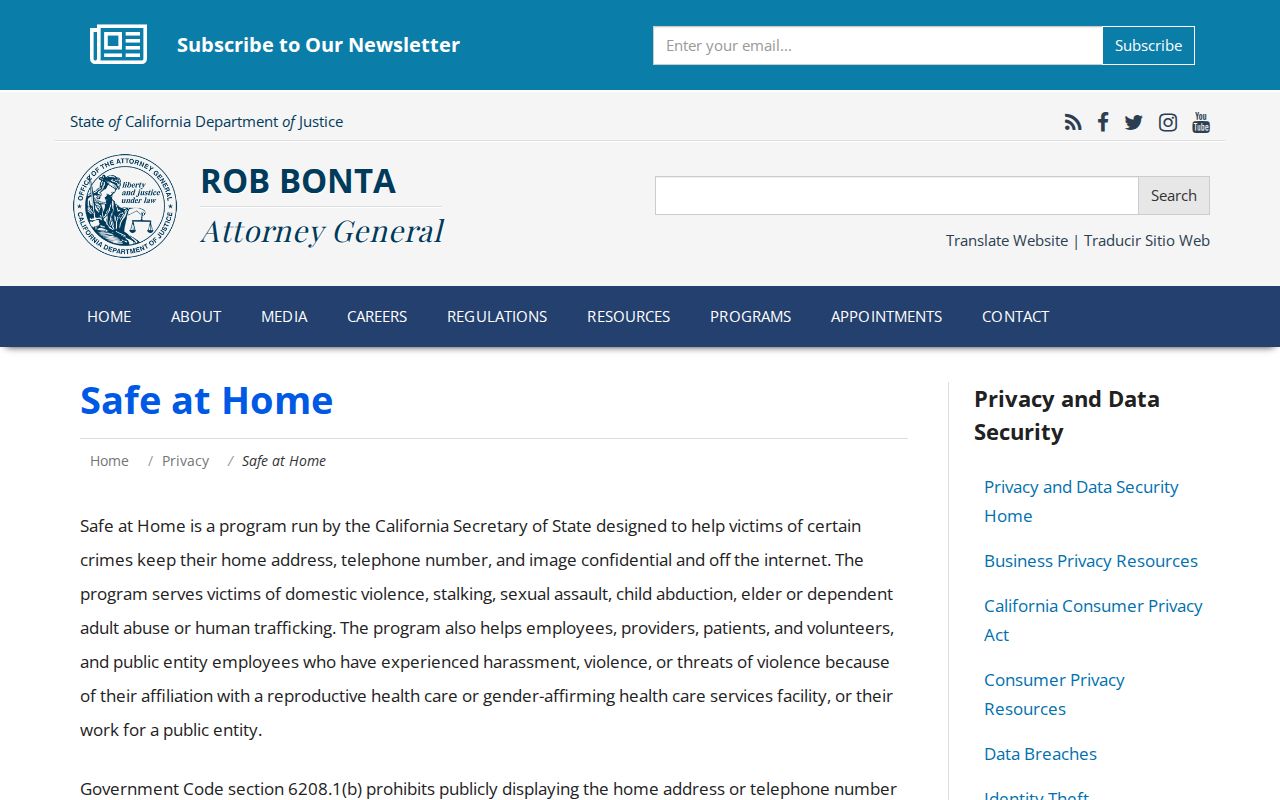 Manhattan Beach residents directory Safe at Home address confidentiality